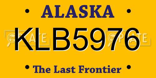 KLB5976 Alaska License Plate