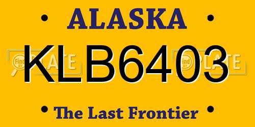 KLB6403 Alaska License Plate