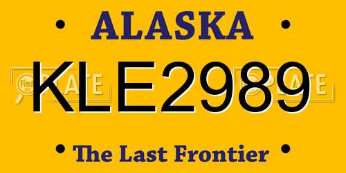 KLE2989 Alaska License Plate
