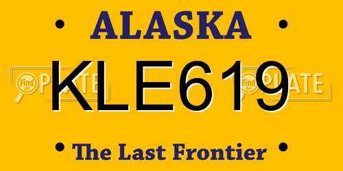 KLE619 Alaska License Plate