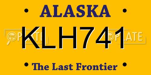 KLH741 Alaska License Plate
