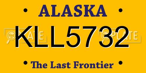KLL5732 Alaska License Plate