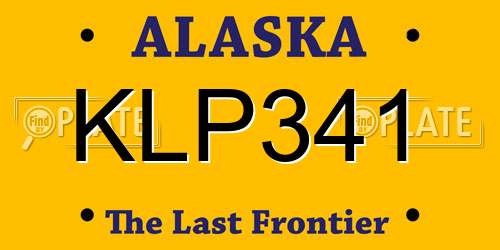 KLP341 Alaska License Plate
