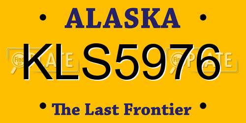 KLS5976 Alaska License Plate