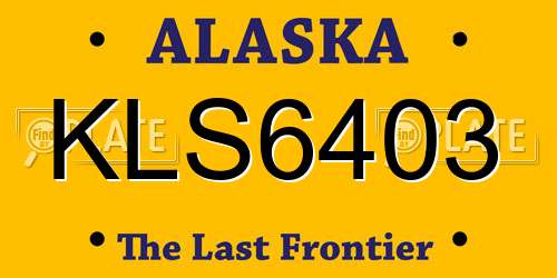 KLS6403 Alaska License Plate