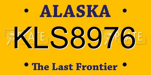 KLS8976 Alaska License Plate