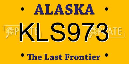 KLS973 Alaska License Plate