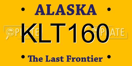 KLT160 Alaska License Plate