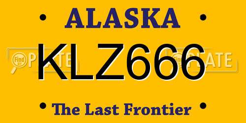 KLZ666 Alaska License Plate