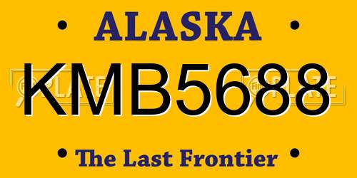 KMB5688 Alaska License Plate