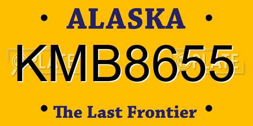 KMB8655 Alaska License Plate