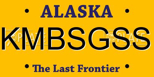 KMBSGSS Alaska License Plate