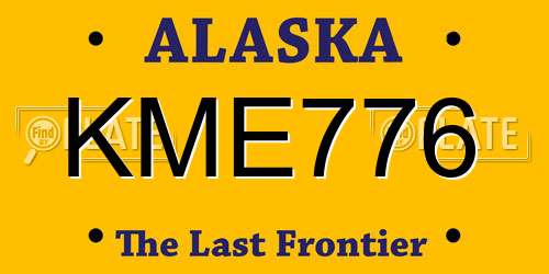 KME776 Alaska License Plate