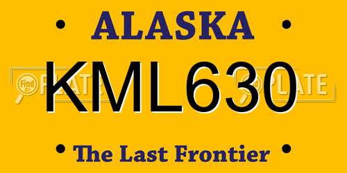 KML630 Alaska License Plate