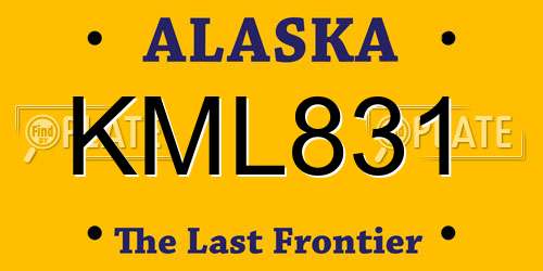 KML831 Alaska License Plate