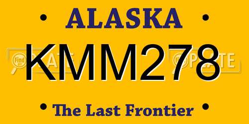 KMM278 Alaska License Plate