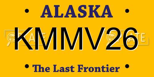 KMMV26 Alaska License Plate