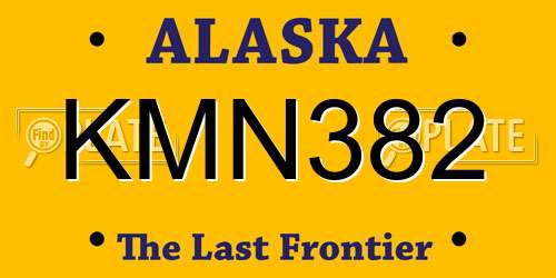 KMN382 Alaska License Plate