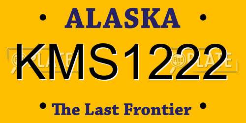 KMS1222 Alaska License Plate