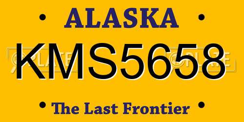 KMS5658 Alaska License Plate