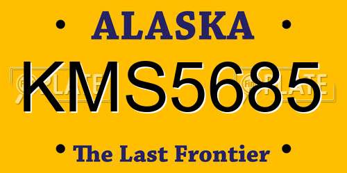 KMS5685 Alaska License Plate