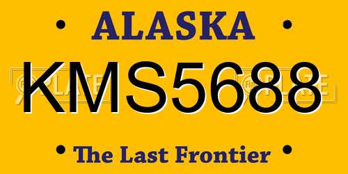 KMS5688 Alaska License Plate