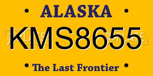 KMS8655 Alaska License Plate