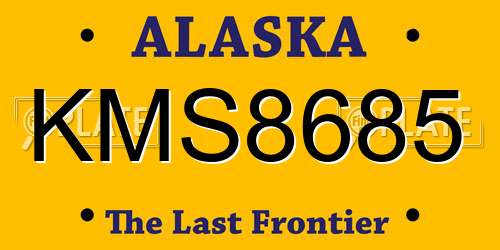 KMS8685 Alaska License Plate