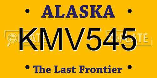 KMV545 Alaska License Plate