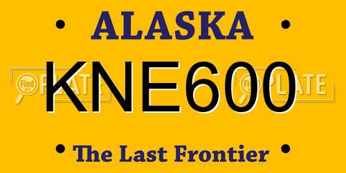 KNE600 Alaska License Plate