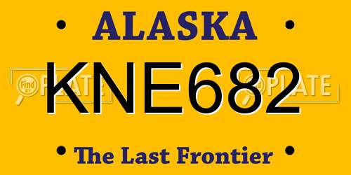 KNE682 Alaska License Plate