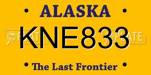 KNE833 Alaska License Plate