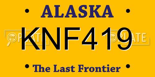 KNF419 Alaska License Plate