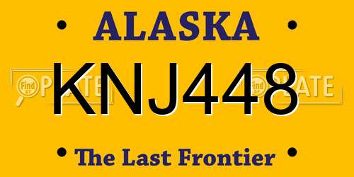 KNJ448 Alaska License Plate