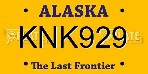 KNK929 Alaska License Plate