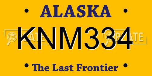 KNM334 Alaska License Plate