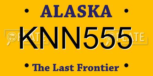 KNN555 Alaska License Plate
