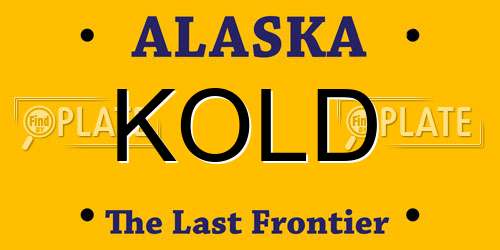 KOLD Alaska License Plate
