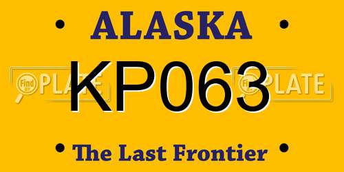 KP063 Alaska License Plate