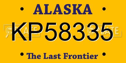 KP58335 Alaska License Plate