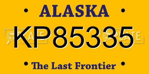 KP85335 Alaska License Plate