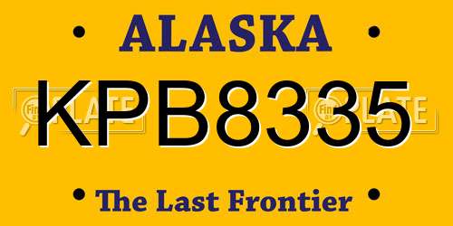 KPB8335 Alaska License Plate