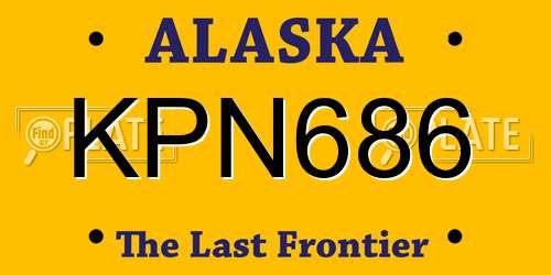 KPN686 Alaska License Plate