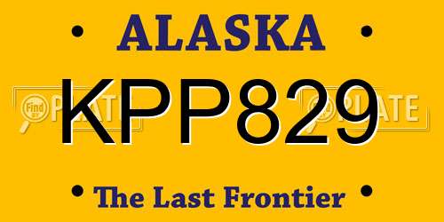 KPP829 Alaska License Plate