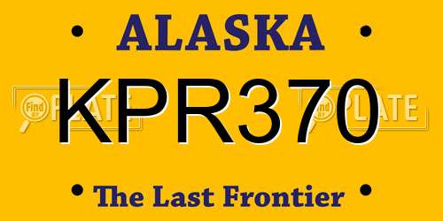 KPR370 Alaska License Plate