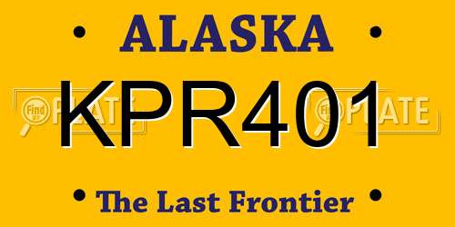 KPR401 Alaska License Plate