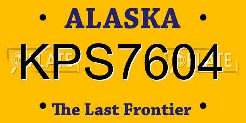 KPS7604 Alaska License Plate
