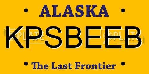 KPSBEEB Alaska License Plate