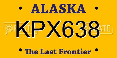 KPX638 Alaska License Plate