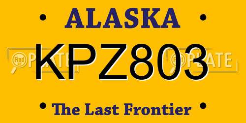 KPZ803 Alaska License Plate